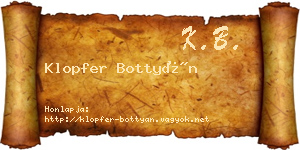 Klopfer Bottyán névjegykártya